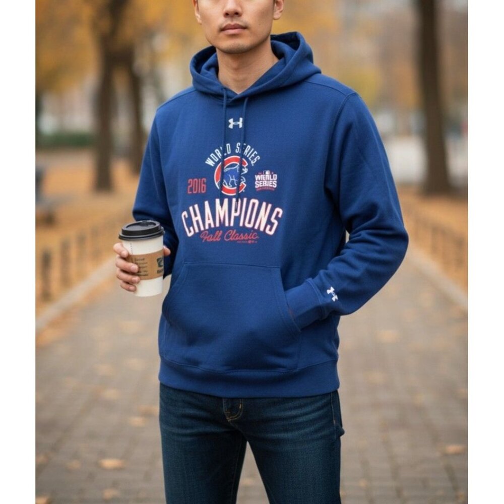 2016 Chicago Cubs World Series Champions Hoodie Sweatshirt XS Blue